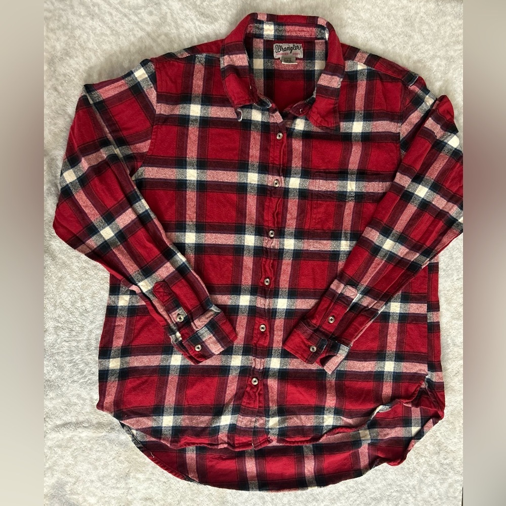 Wrangler Wrancher Flannel Button Down Shirt